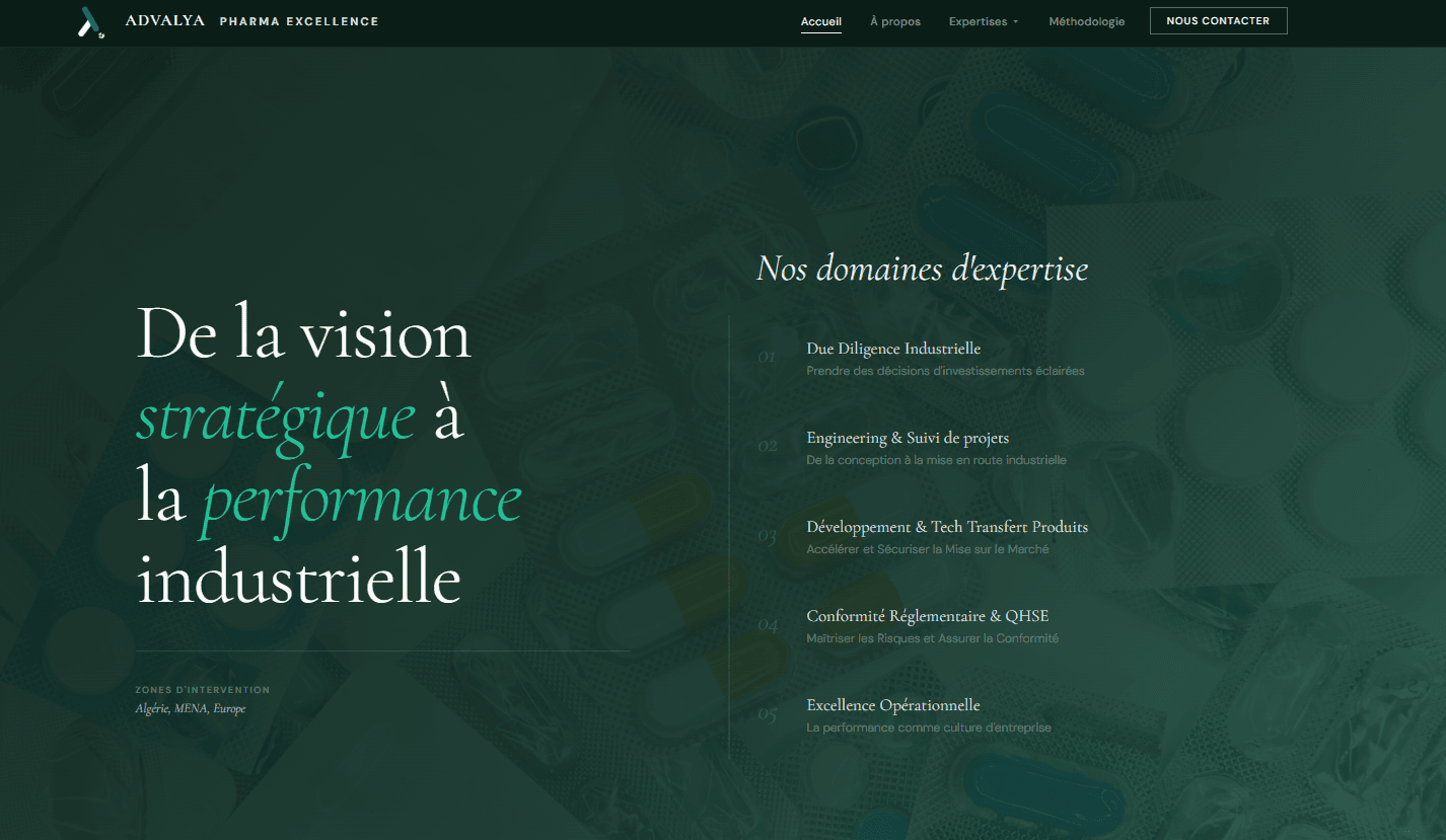 Adalya Pharma website preview