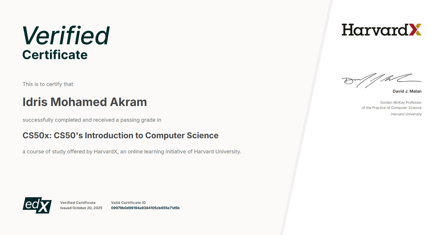 CS50's Introduction to Computer Science